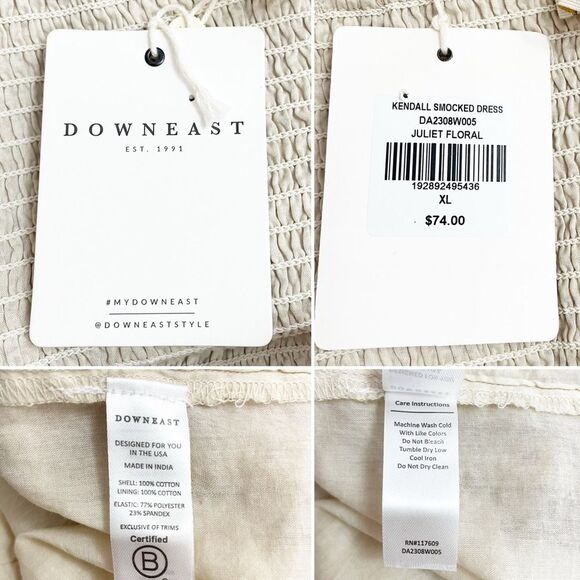 NWT DownEast Kendall Floral Smocked Cotton Dress in Juliet Floral Size XL NEW - Picture 11 of 12